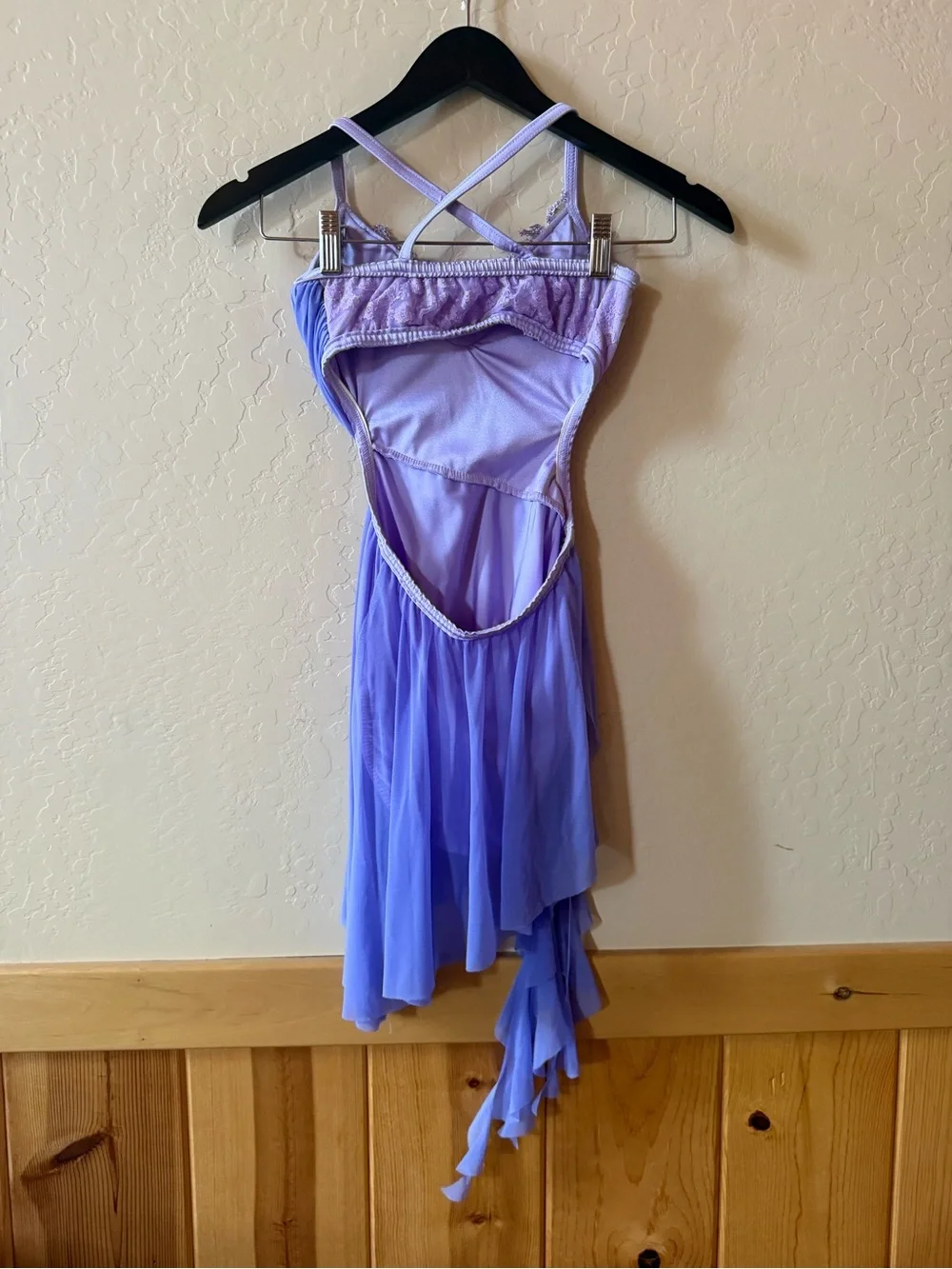 Kelle LC Lavender Lyrical Dance Costume Rhinestone Lace Contemporary Solo